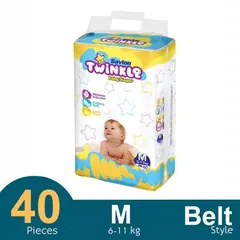 Savlon Twinkle Belt System Baby Diaper (6-11 kg) (40 Pcs) - HPBI - Rokomari